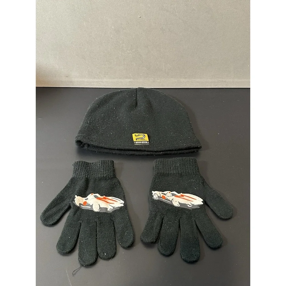 Vintage Speed Racer Mach 5 Beanie & Gloves Youth Size‎